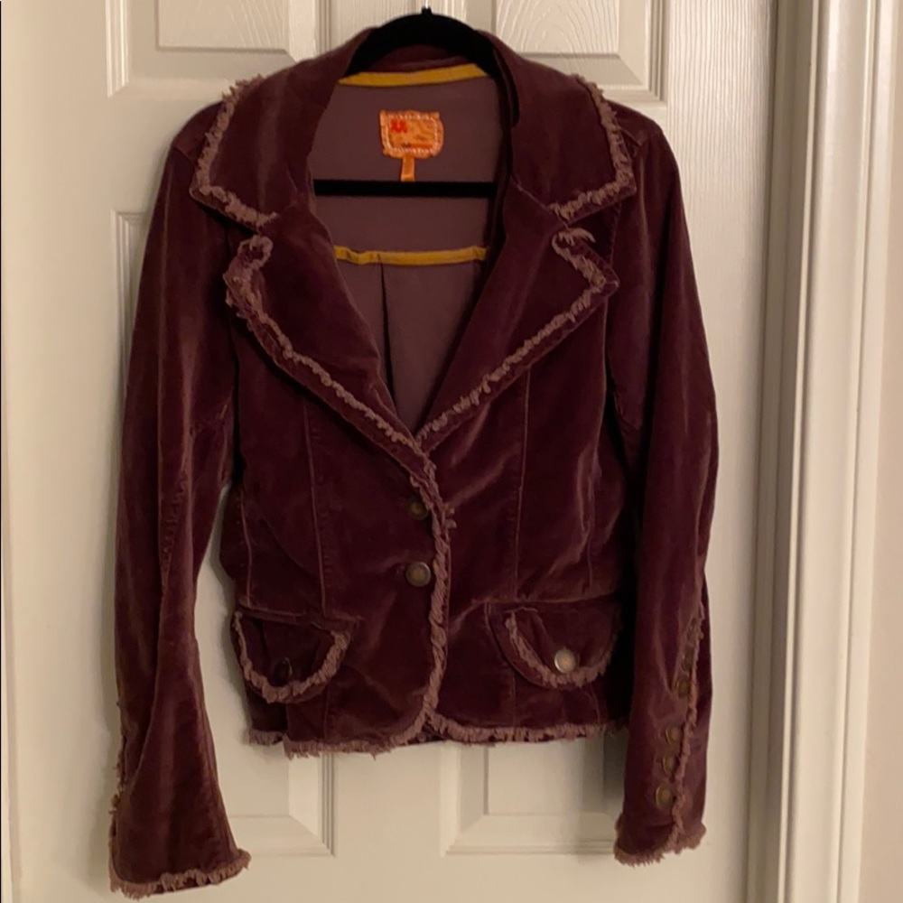 Twill twenty two brown velour jacket